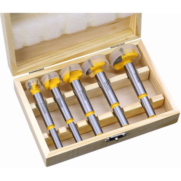 Forstner träborr set. Set med 5 Forstnerborrar 15, 20, 25, 30, 35 mm. Mil
