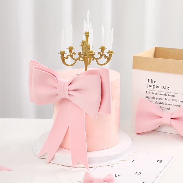 Pink sløjfe 3D gavebuer Ingen samling til krans Valentinsdag