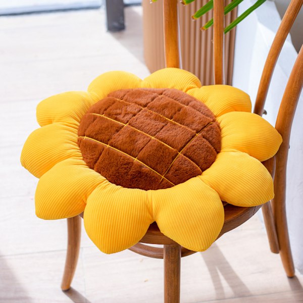 Blomsterpute Blomsterformet pute Søt sittepute Solsikke stol pute Overdimensjonert pynte pute for hjemmedekorasjon Barn Jenter Kvinner Gaver, 40cm