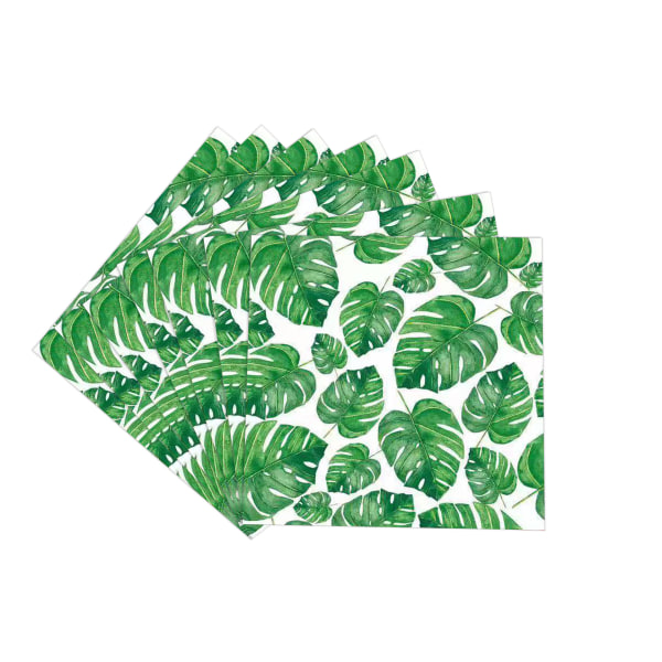 Tropical Palm Leaf Festrekvisitasett 9" papirplater 7" tallerken C