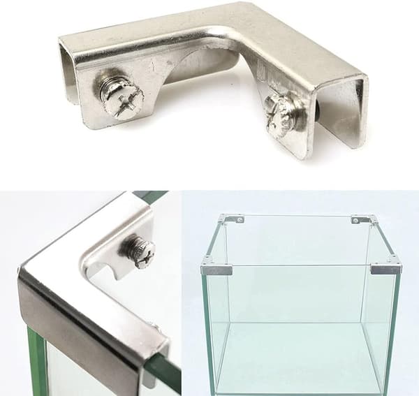 4 stk. L-formet glasbeslag 2-vejs glasforbindelser til 6-10mm møbler