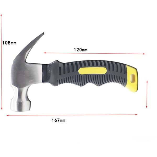 Mini stål klohammer multifunktionel kort hammer tømrer hammer