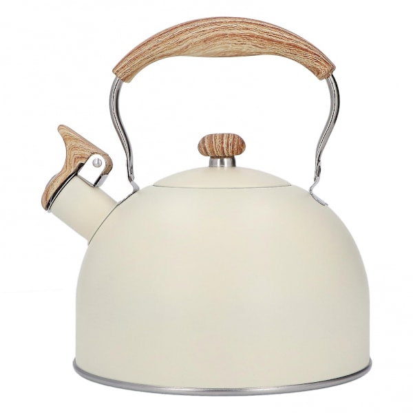 Rustfrit Stål Fløjtende Tekande 2.5L Ergonomisk Håndtag Tekande Beige
