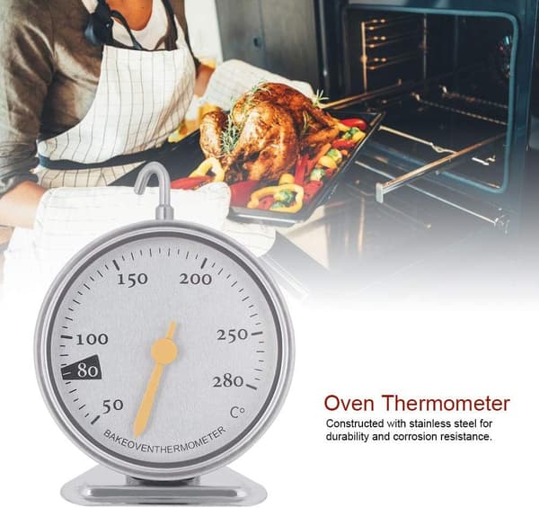 Ovntermometer, 50℃ til 280℃ Holdbart Stort Ur Rustfrit Stål Køkkenovntermometer