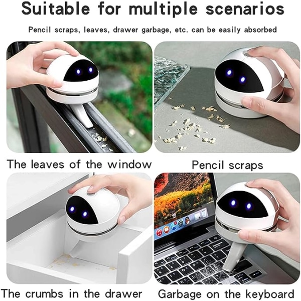 Skrivbordsdammsugare Mini, Smuldammsugare, Tangentbordsrengörare, USB Chargi