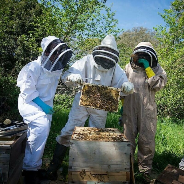 Biodlingskläder med handskar, naturlig bomullsbiodlare Overall