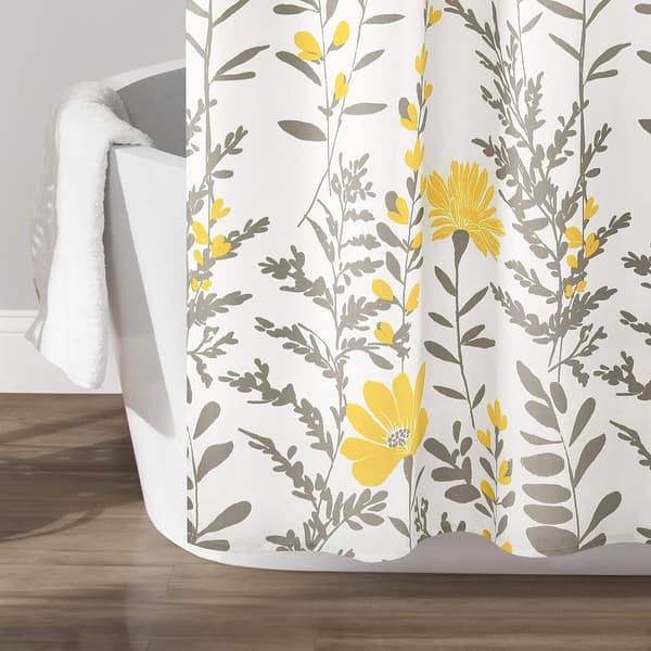 Lush Decor, Gul og Grå Aprile Bruseforhæng, 72\" x 72\"