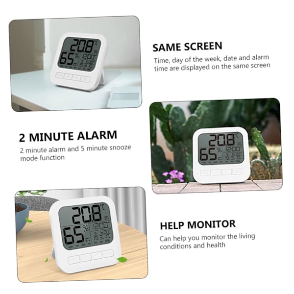 Elektronisk termometer inomhustermometer väggtermometer hygrometer inomhustermometer hög precision fuktighetsmätare omgivningsklimatindikator whi