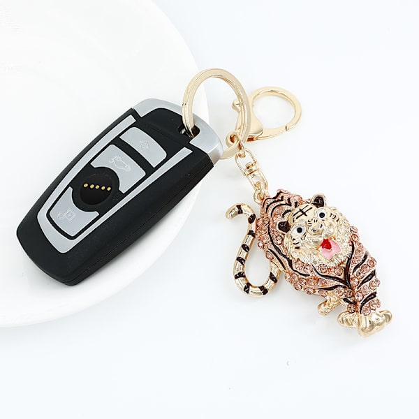4 stk. Bling Tiger Taske Vedhæng Charm Nøglering Nøglekæde til Kvinder Pur