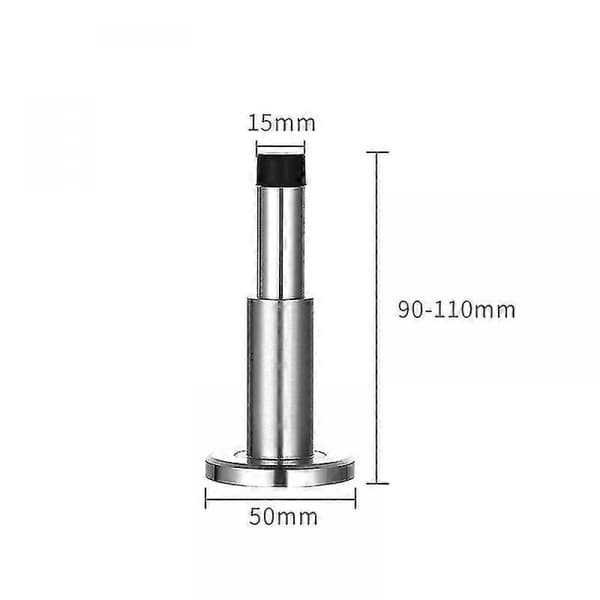Justerbar Solid 304 Rostfritt Stål Extra Tjock Gjutgummi Tung Dörrstopp Väggmonterad Inbyggd Dörrstopp Dörr (silver) (1st)