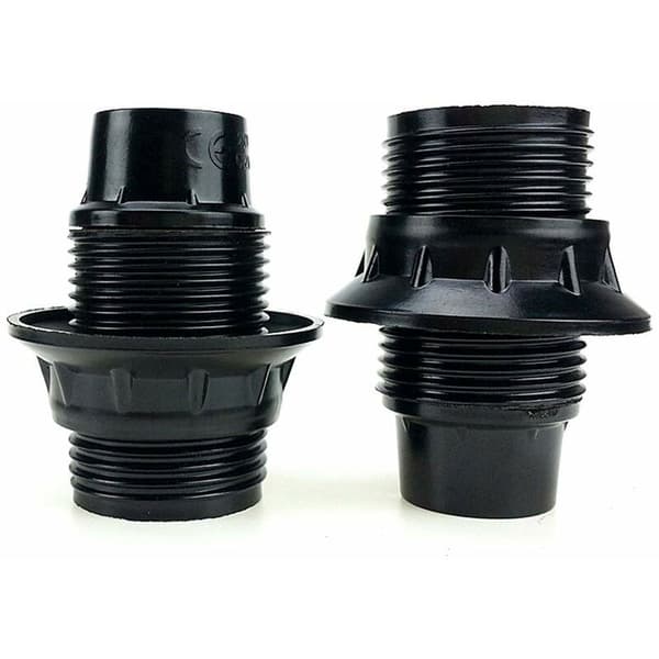 Svart E14 Lamphållare, 4 stycken E14 Socklar, E14 Sockellampa, Solid Lampsockel, Svart Sockeladapter