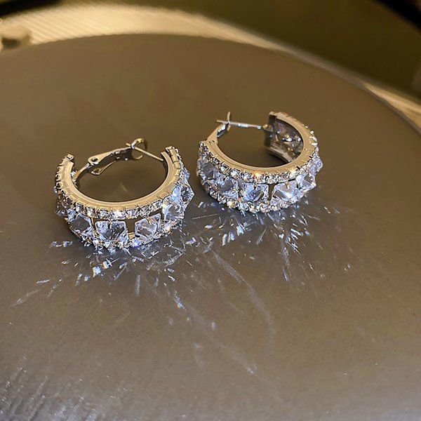 Øreklips Populære Øreringe C-formet Punkt Diamant Allo
