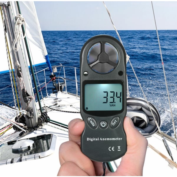 Mini bærbar multifunktionel digital anemometer temperatur- og hygrometer