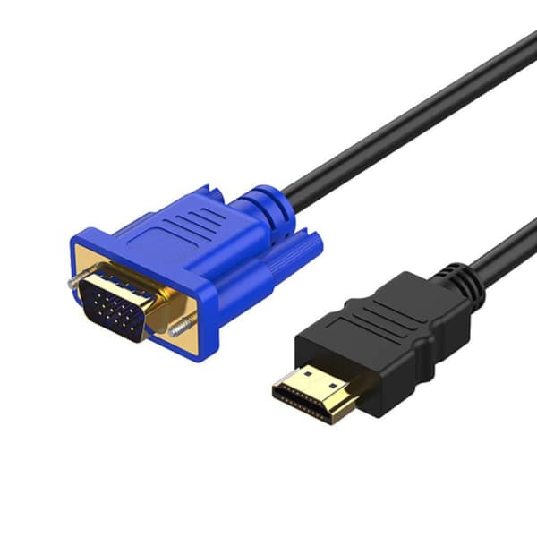 Sort konverteringslinje strømadapter, HDMI til VGA, 1,8 m