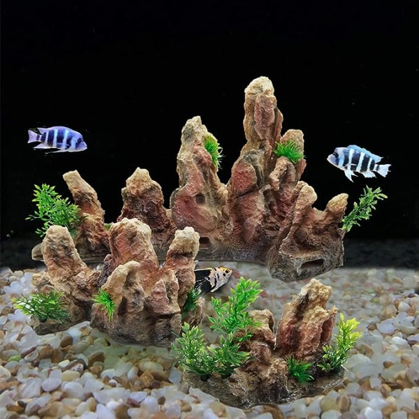 Aquarium Decoration Mountain, Resin Fish Tank Hideout Rock Ornamen