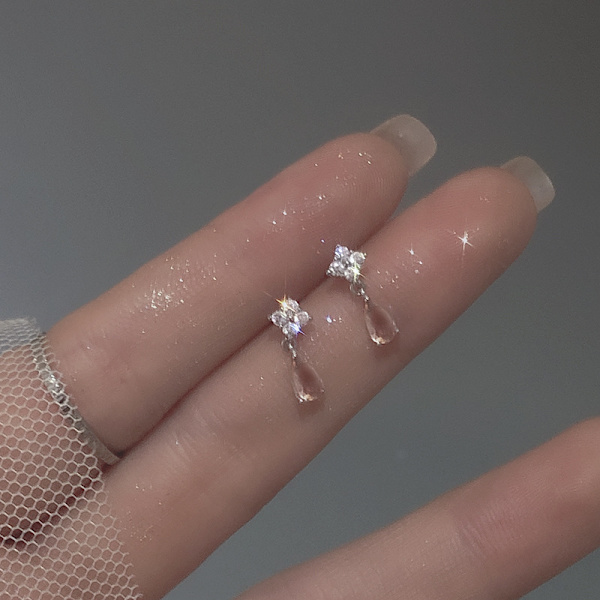 Dammode Färgglada Diamant Vattendroppe Örhängen Smycken