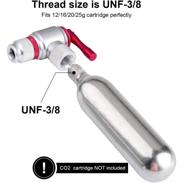 CO2 cykel dæk oppumpning, hurtig og nem Presta og Schrader ventil Co