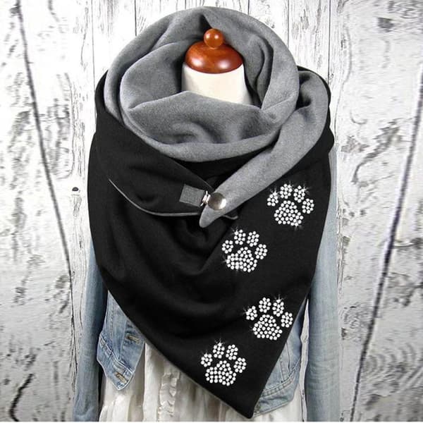 Bomuldsscarfs til kold vinter - varm, tyk wrap med knap - bløde scarfs - søde trykte scarfs til damer, kæreste, vinter