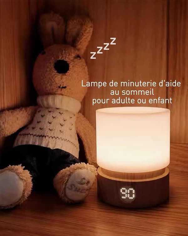 Nattlys med timer, liten bordlampe, LED-nattlys