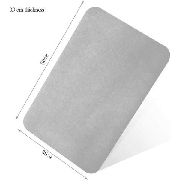 (Grå) Diatoméjord Bademåtte Bademåtte Skridsikker Brusebadsmåtte til Badeværelse 60 x 40cm Gray