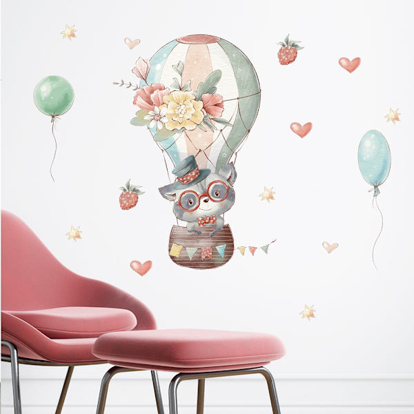 Jordgubbsdjur Ballonger Varma Luftballonger Väggdekal Väggdekor