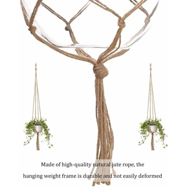 4 st Macrame växt hängande rep blomma rep inomhus utomhus trädgård
