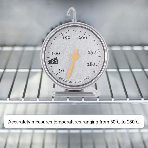 Ugnstermometer, 50℃ till 280℃ Hållbar Stor Urtavla Rostfritt Stål Kök Ugnstermometer