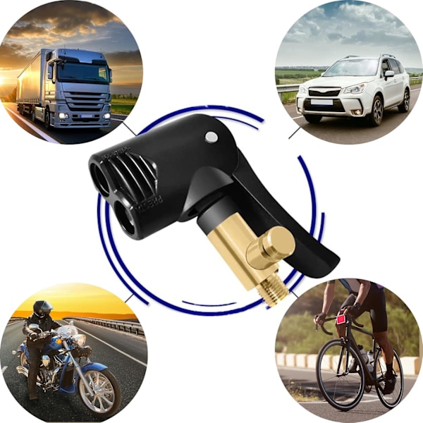 Dækventil Adapter, Messing Inflator Dysespids, Inflator Ventilforbindelse, til Bil- eller Lastbil Dæk, Cykel, Motorcykel, Deflateret