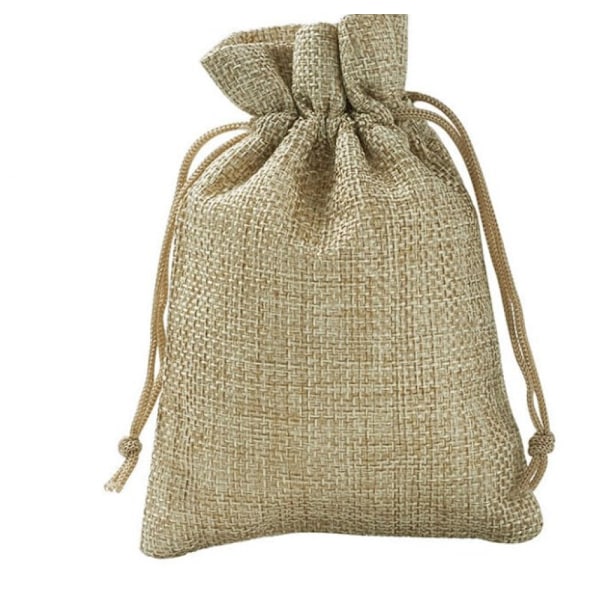 Jutepose, liten stoffpose, linpose 100 PCS, jute lerretspose godteripose lavendel bryllupspose liten gavepose smykkegavepose (100 PCS 10*