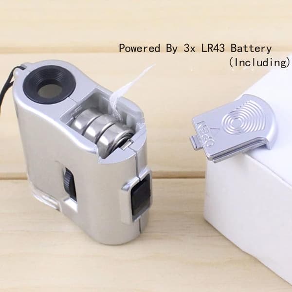 Mini 60x UV LED-lupe for kontantdeteksjon