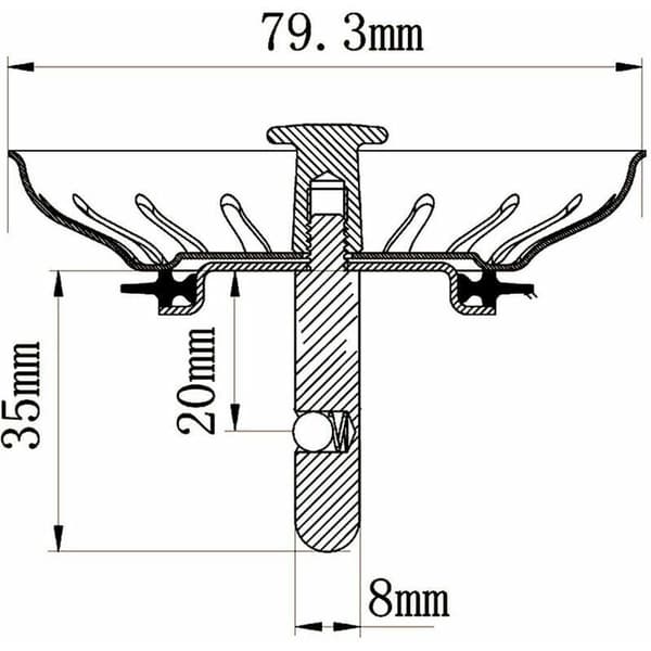 Kurv til køkkenvask 80 mm - Universal rustfrit stål S