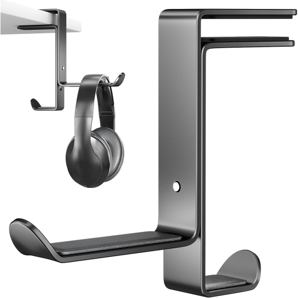 Spelheadsetstativ för skrivbord, Multifunktionell hörlursställ med kabelorganisatör, Justerbart spelheadsetstativ för alla Bluetooth-spelheadset