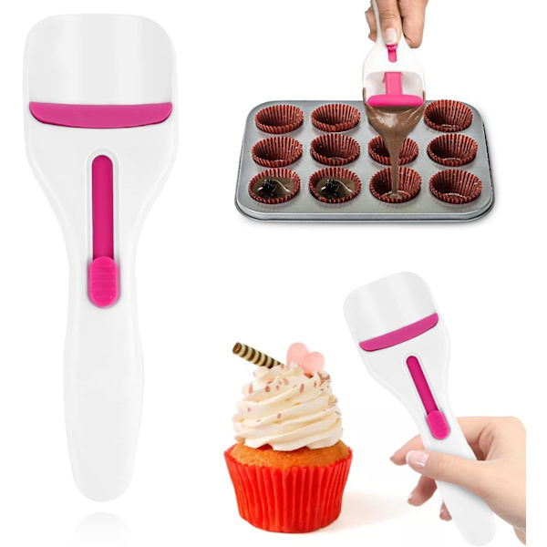 Kakedeigfordelingsøse, en-trykks glideknapp melpasta dispenser deigøse for DIY-baking (1 stk)