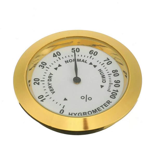 Cigar Hygrometer, Analog Hygrometer, Rund Glas Præcisionshygrometer til Cigarkasse, Cigarskab