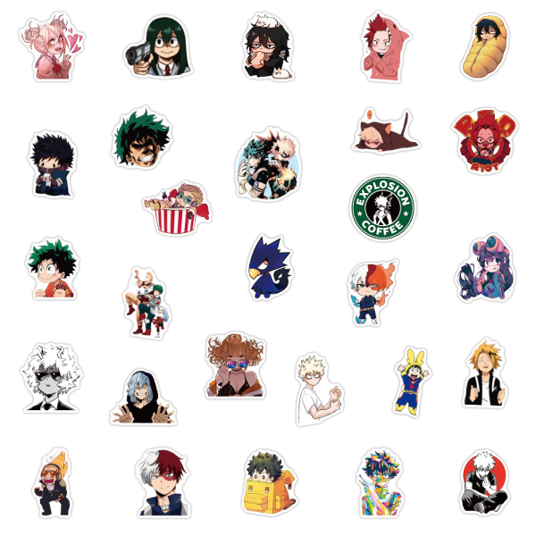 My Hero Academia klistremerkepakke 100 stk, vinyl anime klistremerker