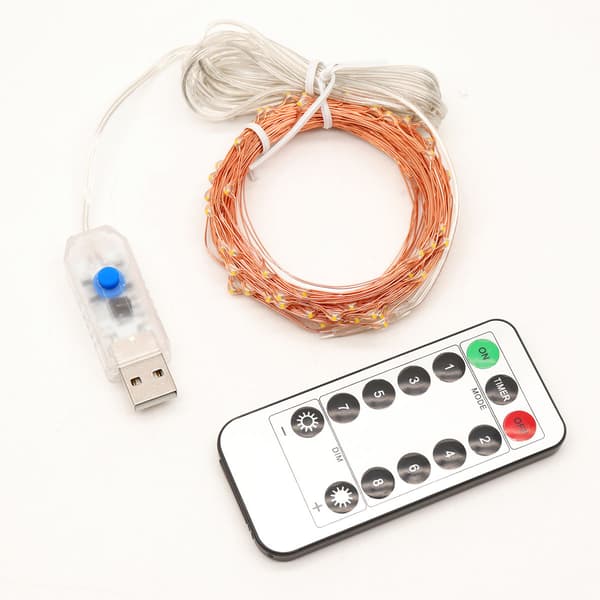 USB-slingljus 100led koppartråd silvertråd vattentät utomhusljus