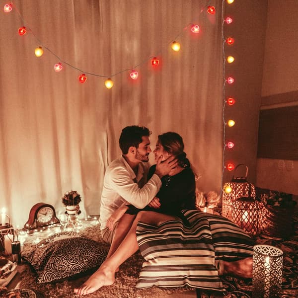 6m 40 LED Valentinsdag dekorasjonslys, 8 lysmodushjerte