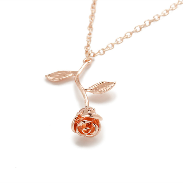 Halskæder til kvinder, personlige lange halskæder til kvinder, guld halskæde rose vedhæng