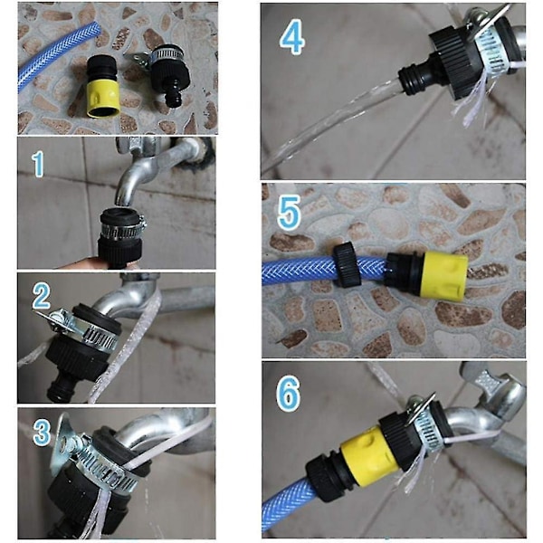 Slangekrantilkobling, Slangekoblinger, Kranadapter for Slange, Blandebatterikran Slangetilkobling (2 stk)