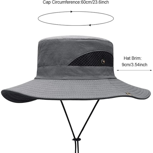 Solhatt, Fiskehatt Unisex Vuxen Bred Brätte Hatt Utomhus Safari Ca