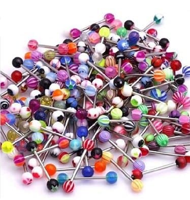 100 Mix Pack  14G Navlepiercinger 100Pcs 14G Tunge Navle Nese Ring Kit