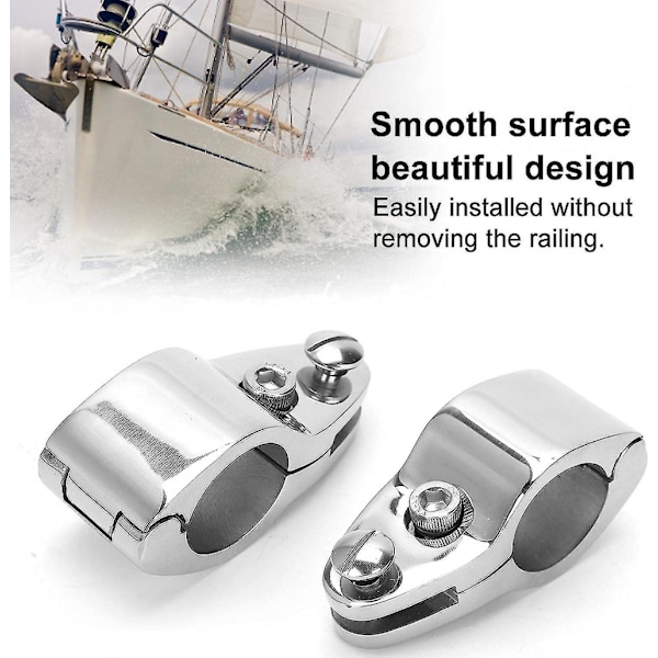 2 kpl 316 Ruostumattomasta Teräksestä Valmistettuja Marine-Putkiklemmareita Veneen Yläosan Saranoihin, Kynsiin, Liukukiskoihin, Kiinnitystarvikkeisiin (22 mm)