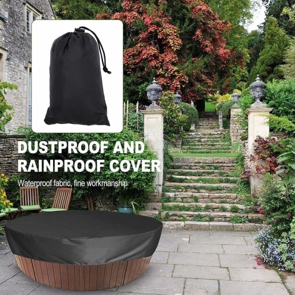 Rund poolskydd pool solskydd för pool, vattentät spa skyddande lock, 190T för utomhus spa badkar,——Brun 210*30cm