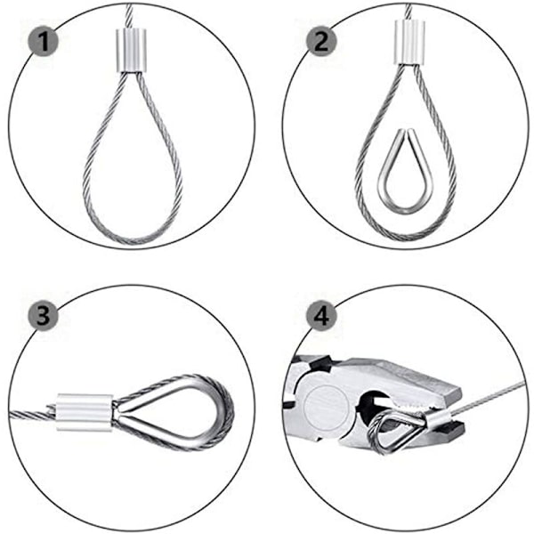 Wire Rope Kit, Have Trækstang, Rustfrit Stål Reb Hanger