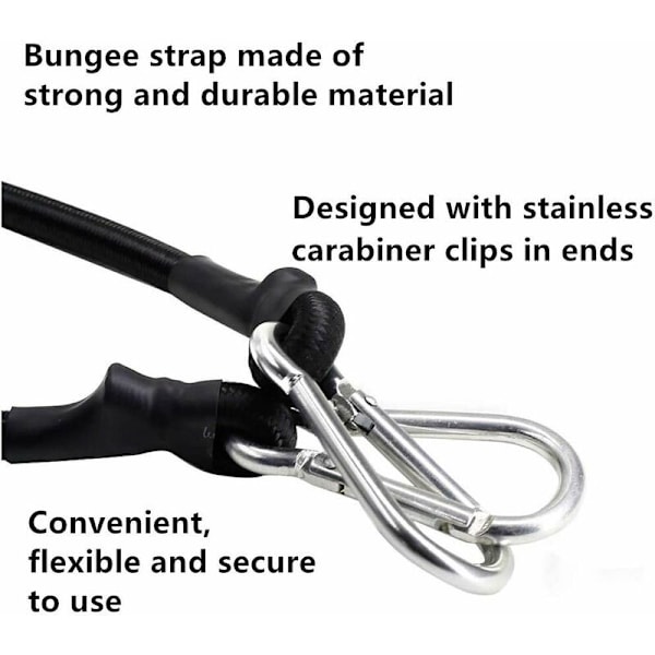 Bungee-tau med kroker 3 størrelser Bungee Bungee med kroker Ekstra sterk Expander Bungees, (3stk, 1m. 2m.3m)