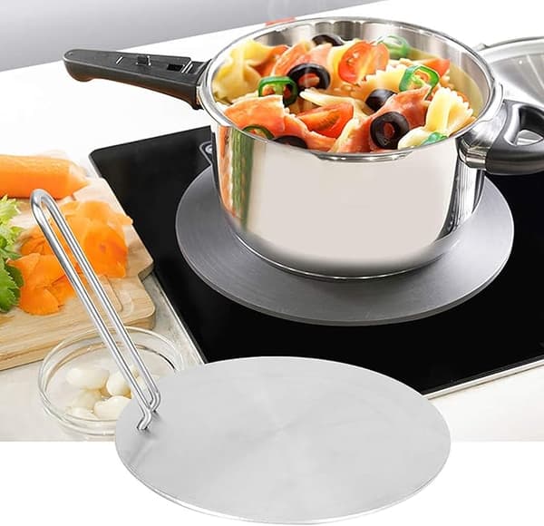 Varmeplade i rustfrit stål til induktionskogeplade, konverteradapter til elektrisk til gaskomfur (20 cm)