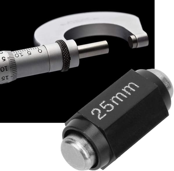 Standard Udvendig Mikrometer Kalibreringsblok, Universal Rustfrit Stål Udvendig Mikrometer Kalibreringsstang til Detektion Eftersyn(25mm)