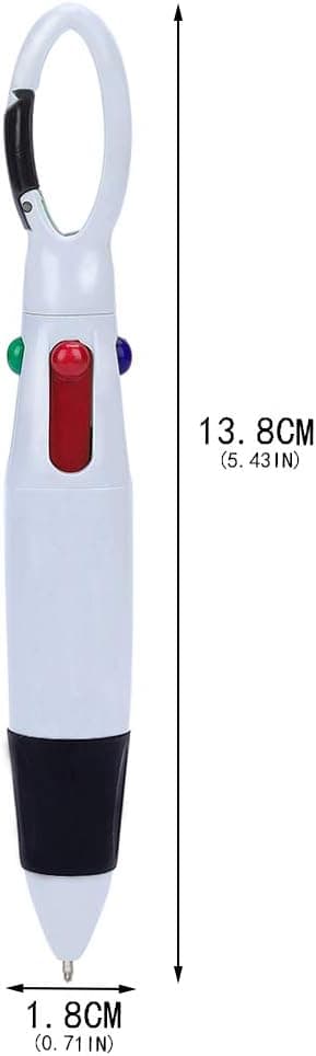 24-pakning plastkarabinkulepenner 4-i-1 sammenleggbare kulepenner