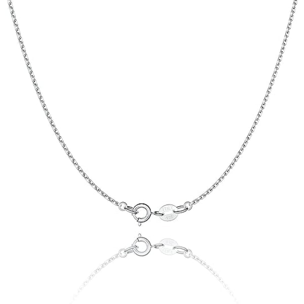 Sølv kjede halskjede kjede for kvinner jenter kabel oppgradert Spring-Ring lås