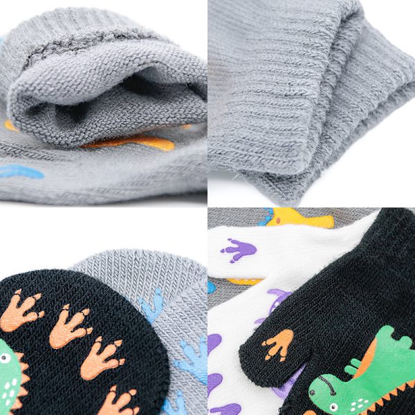 6 par magiska stretchvantar för småbarn, vinter, unisex, stickade